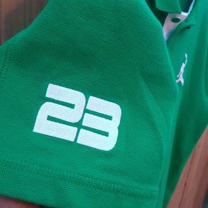 JORDAN 23 embroidered stitched collared polo shirt money GREEEN men Large mint